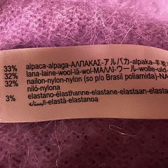 ZARA ALPACA PULLOVER WOLLE FLIEDER WOOL LILAC JUMPER SWEATER SZ Small Women - Picture 8 of 10